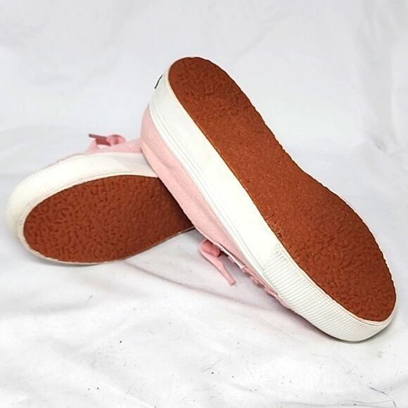 SUPERGA STYLE PLATFORM SNEAKER WOOL PINK WOMAN'S SIZE 8.0 WIDE IN GUC VERY CUTE - Picture 14 of 16